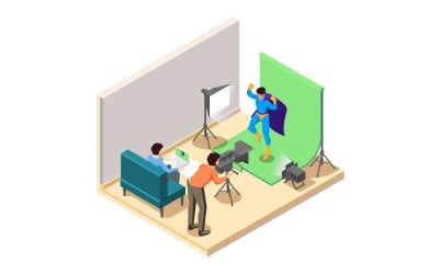 Superheroes And Supervillains Film Isometric 210360706 Vector Illustration Concept