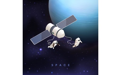 Astronaut kosmonaut Taikonaut izometrický 210310129 koncept vektorové ilustrace