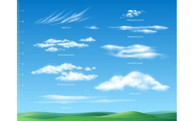 Clouds Infographics Realistic 210230930 Vector Illustration Concept