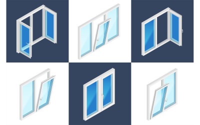 Installazione isometrica Windows Design Concept 210350407 Illustrazione vettoriale Concept