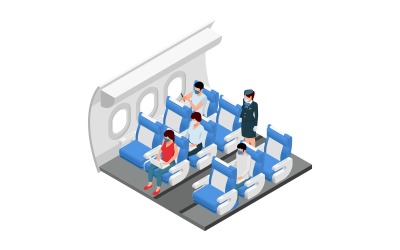 Composition isométrique du terminal de l'aéroport 4 210360730 Concept d'illustration vectorielle