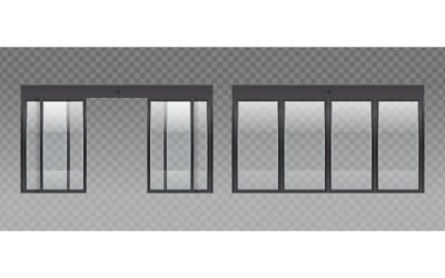 Glass Door Entrance Realistic 210320332 Vector Illustration Concept