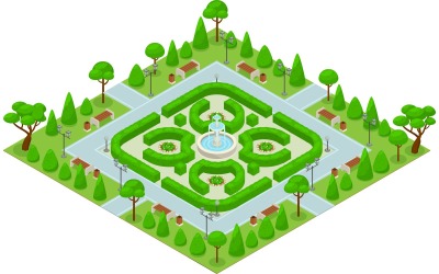 Landscape Design Park Isometric 210370324 Vector Illustration Concept