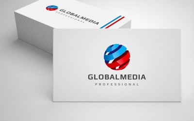 Modèle de logo de média mondial