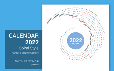 Calendrier 2022 Agenda Spirale Ronde