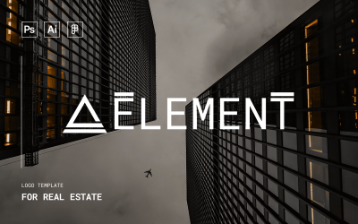 Elemento - Modelo de logotipo abstrato de imóveis