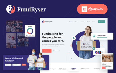 Fundryser - Elemento de doação de arrecadação de fundos para caridade ou tema WordPress