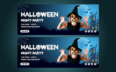 Halloween Party Social Media Facebook Cover Vorlage