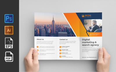 Modern &amp;amp; Creative Business Agency Trifold Brochure Design Template
