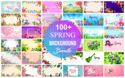 Spring Background Bundle, Happy Spring Background Bundle.