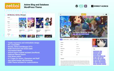 ZETTAI - Anime Blog and Database WordPress Theme + RTL