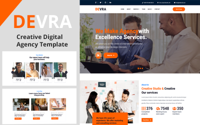 DEVRA - Websitesjabloon voor creatief digitaal bureau