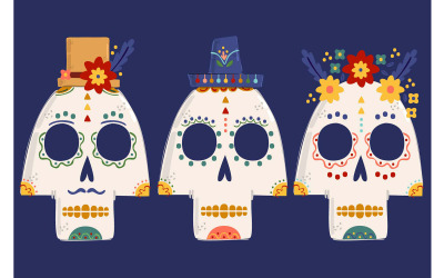 Dia De Los Muertos İllüstrasyon