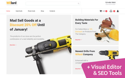 Firma budowlana Szablon strony internetowej Moto CMS e-commerce