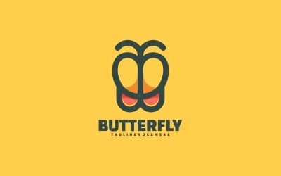 Logotipo da mascote da cor da borboleta