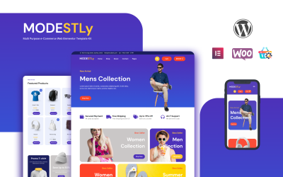 Modestly - Un kit de plantillas de Elementor para WordPress de comercio electrónico