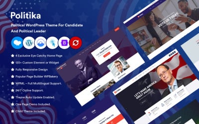 Politika - Tema político do WordPress para candidato e líder político