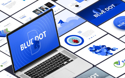 Apresentação em PowerPoint de infográfico de negócios Blue Dot