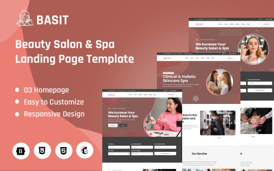 Basit - Szépségszalon és gyógyfürdő céloldal sablon