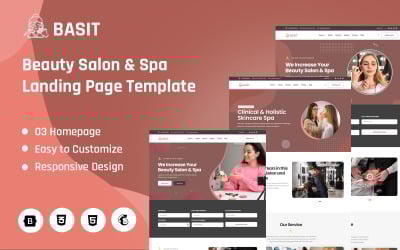 Basit - Zielseitenvorlage für Schönheitssalon und Spa