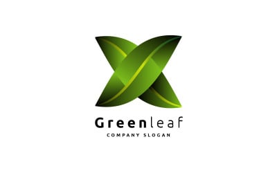 Feuille verte avec logo lettre X