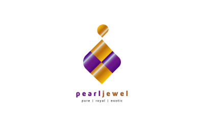 Logotipo de ornamento de joia de pérola