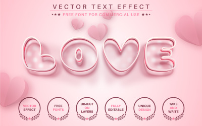 Love Heart - Editable Text Effect, Font Style