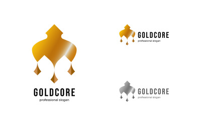 Modelo de logotipo de ornamento de núcleo dourado
