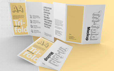 Мокап брошюры Trifold 03 Графика