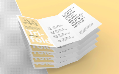 Мокап брошюры Trifold 04 Графика