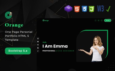Naranja - Plantilla HTML5 de carpeta de trabajo personal y reanudación de Bootstrap 5.