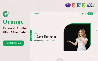 Orange - Bootstrap 5 Personal Portfolio &amp;amp; Resume Szablon HTML5.