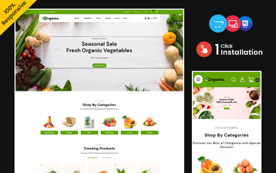 Organio - Магазин Opencart для фруктів та овочів