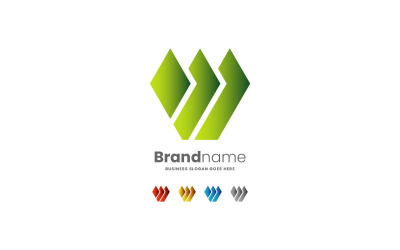 Шаблон дизайна логотипа W письмо