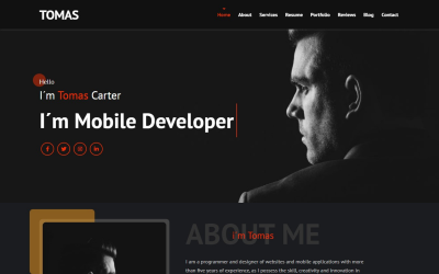 Tomas - Persönliches Portfolio Landing Page Vorlage