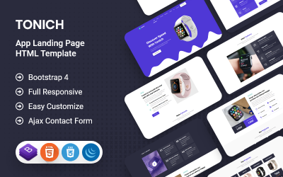 Tonich - Plantilla HTML de página de destino de aplicaciones y productos