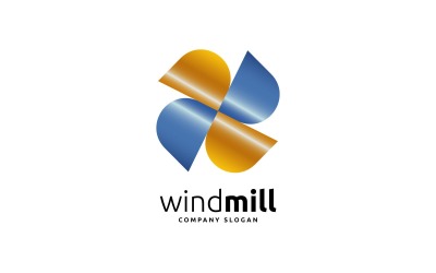Ветряная мельница и логотип энергии