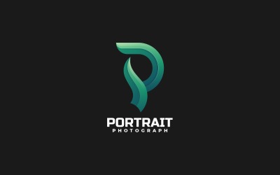 Bokstaven P - Potrait Gradient Logo