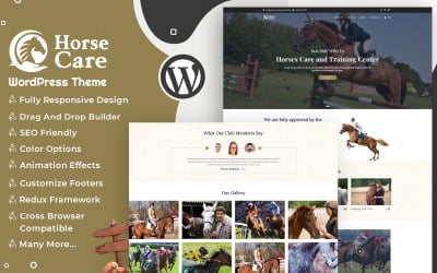 Догляд за конями - тема для кінного клубу та стайні WordPress