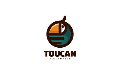 Estilo del logotipo de la mascota del color del tucán