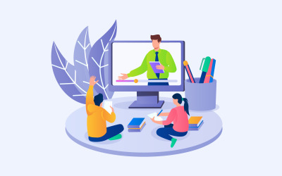 Free Online Education Illustration Concept Vector