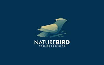 Natura Ptak Gradient Kolorowe Logo