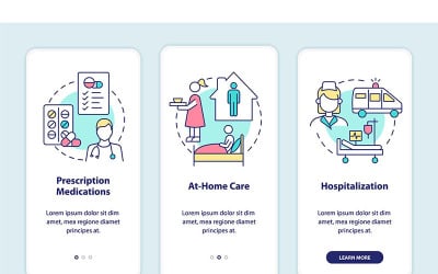 Onboarding mobiler App-Seitenbildschirm zur Lungenentzündungsbehandlung