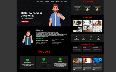 Portfo - Modèle de page de destination de travail entièrement réactif