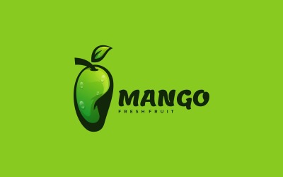 Stile del logo della mascotte semplice del mango