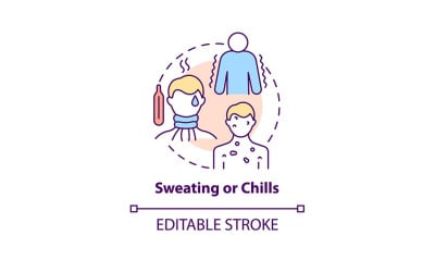 Sweating and chills concept icon