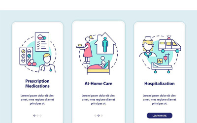 Tela da página do aplicativo móvel para tratamento de pneumonia