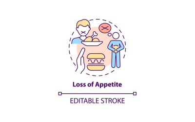 Значок концепции потери аппетита