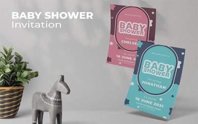 Baby Shower Джонатан - шаблон запрошення