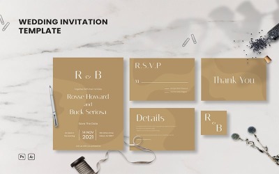 Ensemble de mariage 4 - Modèle d&amp;#39;invitation